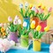 6 Sets Spring Tables Centerpieces Easter Office Decorations Artificial Tulip with Galvanized Metal Pot Colorful Artificial Tulips Flowers Decoration for Home Office Wedding Party Baby Shower